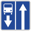 Дорожный знак 5.11.1 «Дорога с полосой для маршрутных транспортных средств» (металл 0,8 мм, III типоразмер: сторона 900 мм, С/О пленка: тип Б высокоинтенсив.)